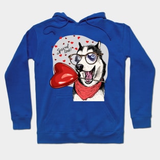 dog valentine spread love Hoodie